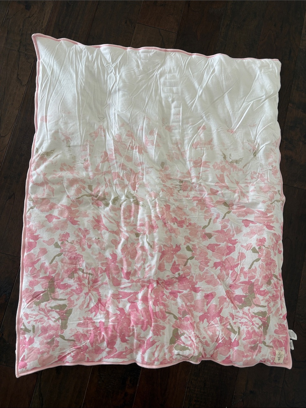 Soft Floral Pink and White Throw Blanket